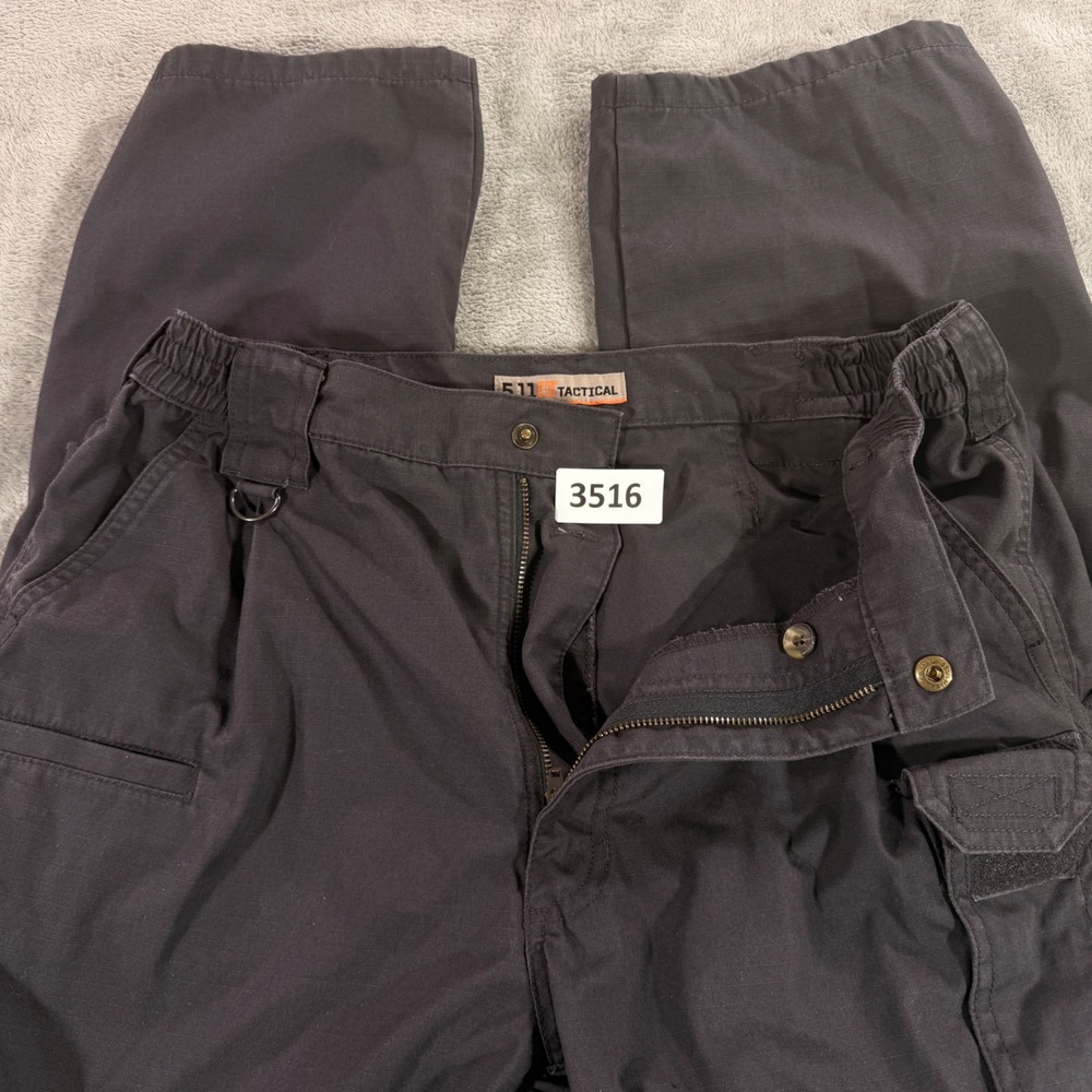 5.11 Tactical Cargo Pants Mens 34x30 Black Ripstop Multi-Pocket Utility Trousers